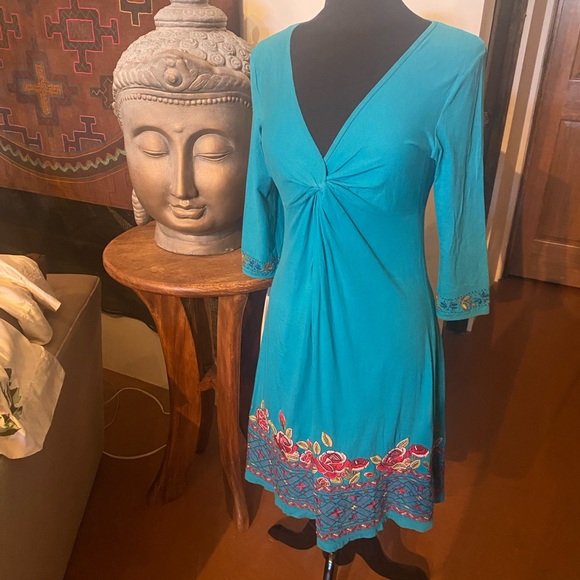 Johnny Was Embroidered Cotton Dress - Picture 6 of 7